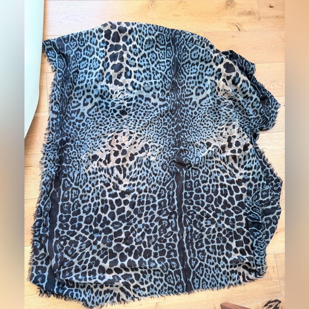 YSL leopard scarf